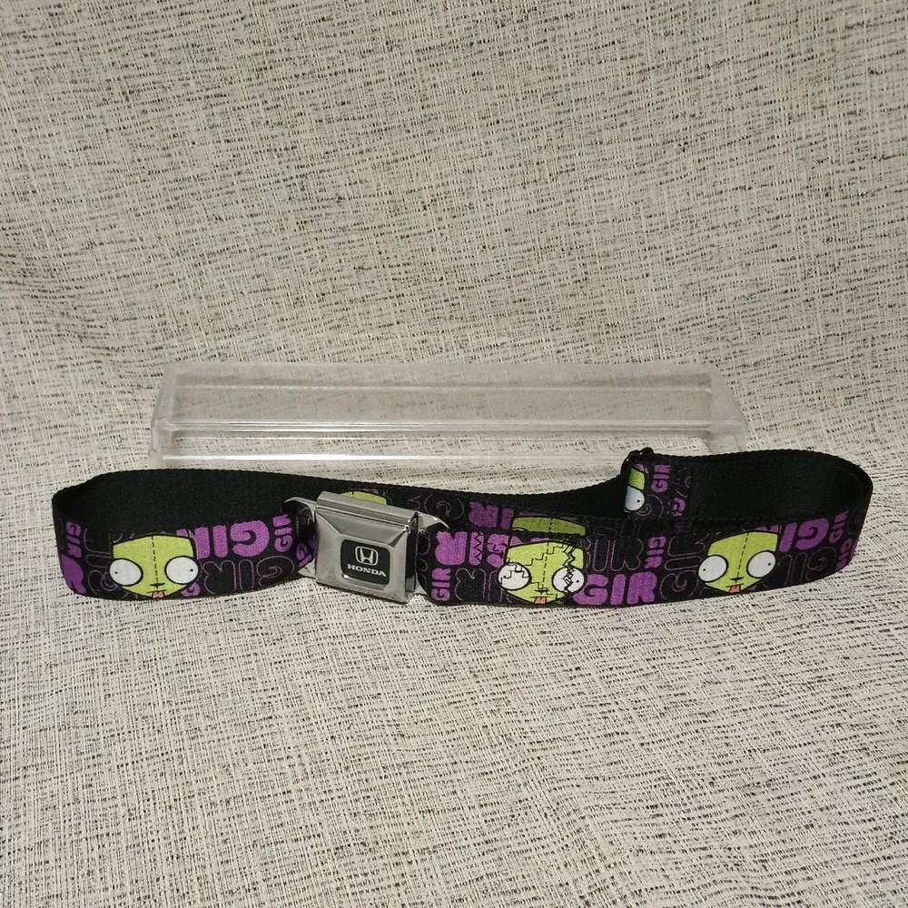 HTF Buckle-Down Invader Zim Gir Honda Seatbelt Belt Purple Black Y2K Streetwear